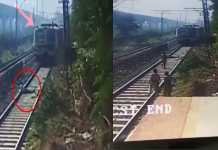 चलती ट्रेन के सामने पटरी पर गर्दन रखकर लेट गया बंदा, उसके बाद ट्रेन ड्राइवर ने कर दिया कमाल, देखिए वीडियो…. The man lay down with his neck on the track in front of the moving train, after that the train driver did wonders