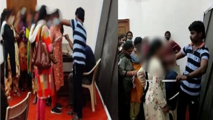 Men tailor taking measurements of women constables photo viral