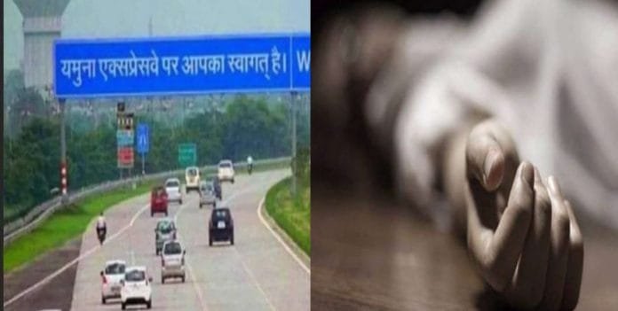 Uncontrollable car rams 3 people crossing the road on Yamuna Expressway, 2 dead Uncontrollable car rams 3 people crossing the road on Yamuna Expressway, 2 dead