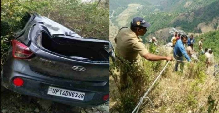 Car fell into Ditch in Almora 3 people dies four injured