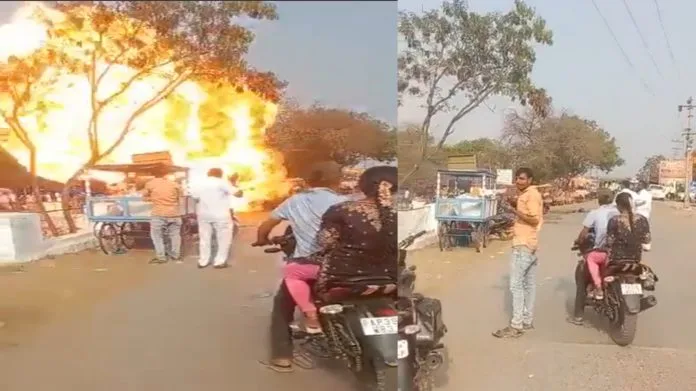 After buying a new bullet, he reached the temple to worship, suddenly the bullet exploded like a bomb, watch the video