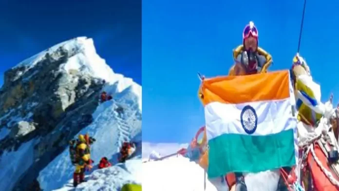 Air Force Wing Commander Vikrant, who lives in Dehradun, hoisted the tricolor on Everest Air Force Wing Commander Vikrant, who lives in Dehradun, hoisted the tricolor on Everest