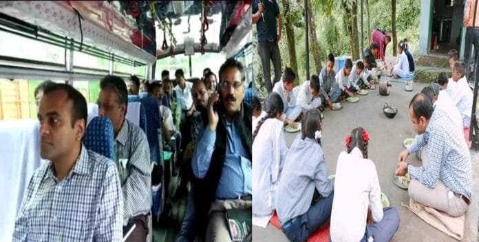 Rudraprayag dm mayur Dixit ate mid day meal with children Rudraprayag dm mayur Dixit ate mid day meal with children