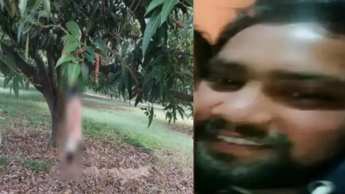 In Bareilly, a young man was killed and hanged from a tree