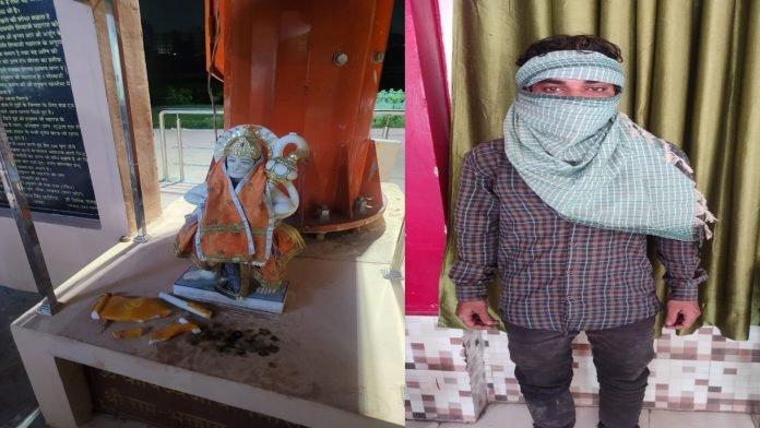 In Lucknow, tausif ahmed broke idols in Hamnuman temple