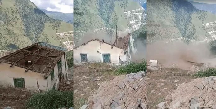 The biggest house of the village fell like a pack of cards in Nainital