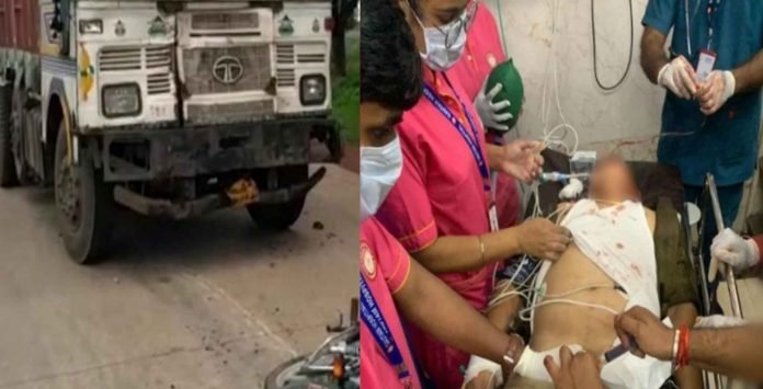 In Udham Singh Nagar, the driver drove the truck over the policeman