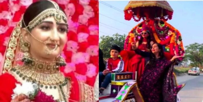 Picsart_22-12-07_21-20-59-099_11zon Simran's marriage is becoming very viral on the Internet, instead of the groom, the bride climbed a horse