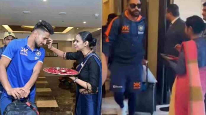 Umran, Siraj, Vikram Rathore and Hari Prasad did not apply Tilak, video went viral... Umran, Siraj, Vikram Rathore and Hari Prasad did not apply Tilak, video went viral...