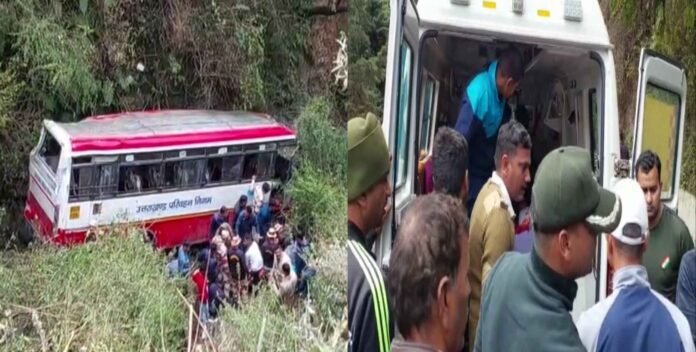 Roadways bus fell into ditch in mussoorie dehradun highway