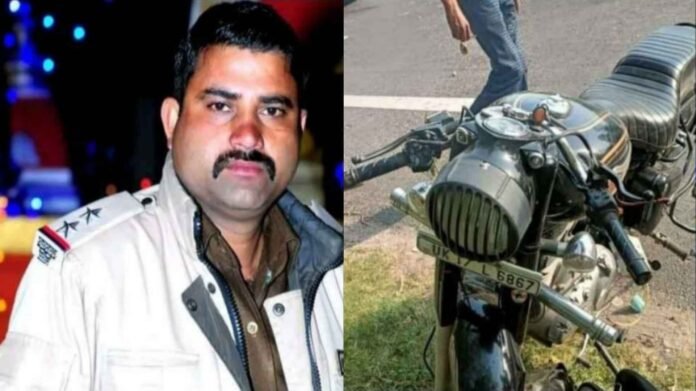 Sub Inspector Pushpendra Singh died in a road accident Sub Inspector Pushpendra Singh died in a road accident