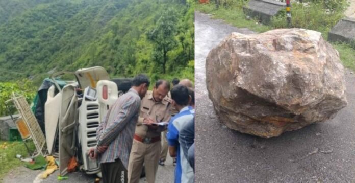 Boulder fell on utility in Dehradun