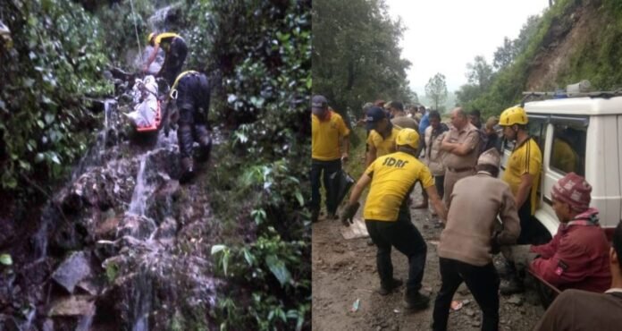 Car fell into 500 meter deep gorge in Pauri Garhwal
