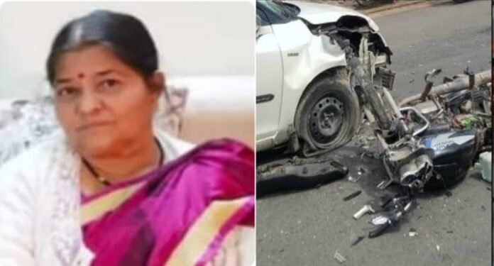 A teacher travelling on a bike with her husband was hit by a car