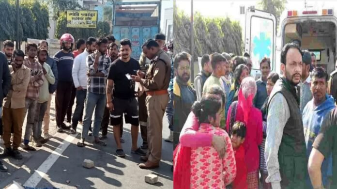 Bike and truck collide in Haldwani