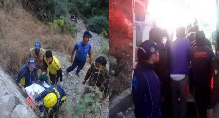 A car lost control and fell into a 300 meter deep gorge in Rudraprayag