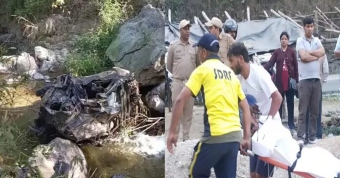 IMG-20250401-WA0002 Car lost control and fell into a ditch in Tehri Garhwal