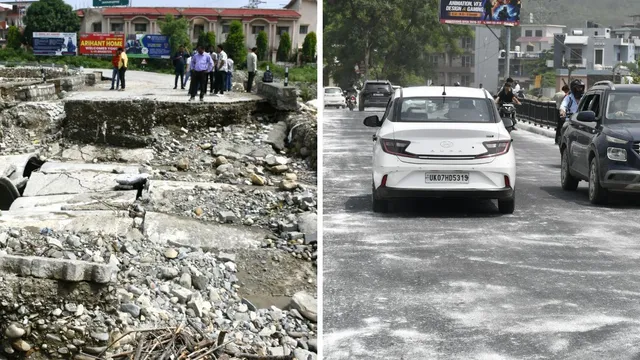 Dehradun: Culvert at Nanda ki Chowki collapses; main bridge opened in a rush. Dehradun: Culvert at Nanda ki Chowki collapses; main bridge opened in a rush.